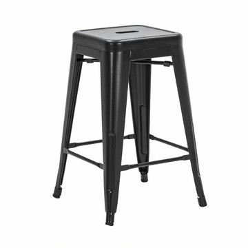 E-home 兩入組 Vali瓦力工業風可堆疊金屬吧檯椅-高61cm 四色可選