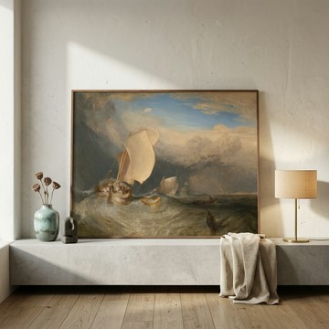 藝術掛畫｜威廉·透納| Fishing Boats - 大尺寸-銀色鋁框