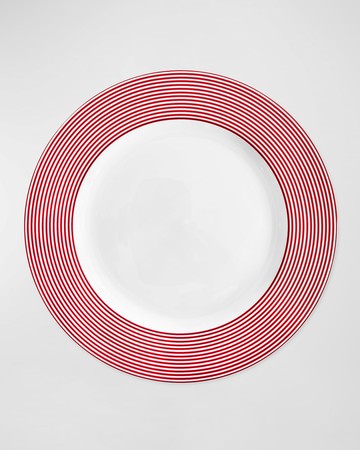 Newport Striped Rimmed Dinner Plate, Set of 4