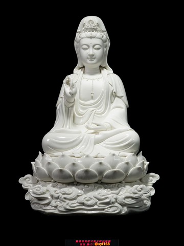 {可打統編 保固一年}祥云觀音佛像菩薩家用陶瓷擺件德化白瓷純手工陶瓷工藝品客廳桌面
