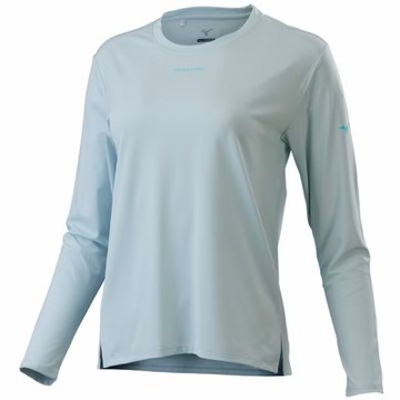 MIZUNO 美津濃 長袖上衣 女 吸濕排汗 月光藍 32TAC70521