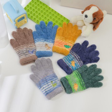 童恐龍刺繡萊卡手套-多色任選