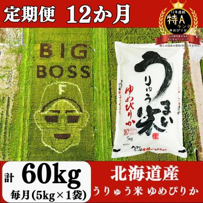 ふるさと納税 雨竜町 うりゅう米「ゆめぴりか」5kg定期便!毎月1回・計12回お届け[AT15]