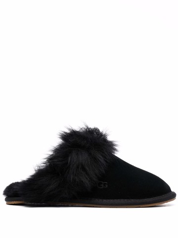 UGG - Scuff Sis shearling slippers - women - Rubber/Sheep Skin/Shearling/Calf Leather - 9 - Black