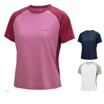 MONT-BELL 女 Wickron 吸濕排汗配色短袖T恤(RAGLAN).圓領衫.運動上衣/快乾透氣.光觸媒抗菌除臭/ 1114692