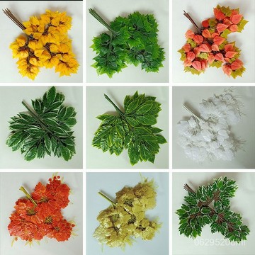 今天買明天到】銀杏葉仿真榕樹葉樹葉過膠塑料假樹枝綠色植物葉芒果銀杏葉榕樹  HL87