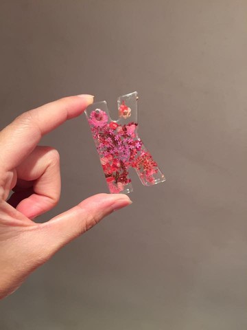 Oone_n_Only Handmade 押花字母鎖匙扣