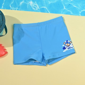 TB445-童超彈平口泳褲-水藍