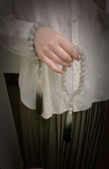 天然佘太翠手持珠十八子念珠跑環流蘇款21顆男女文玩手串了心佛珠