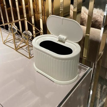 桌面款不銹鋼垃圾桶3L按壓式家用小號廚房茶幾辦公桌餐廳車載紙簍