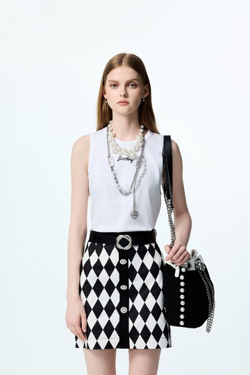 極簡刺繡T恤背心