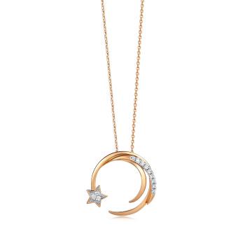 Love Decode 「愛情密語 」 流星 18K玫瑰金鑽石項鍊