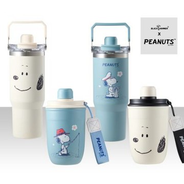 【BLACK HAMMER】SNOOPY 磁吸手提不鏽鋼保溫保冰雙飲杯 990ml + 隨行杯 450ml