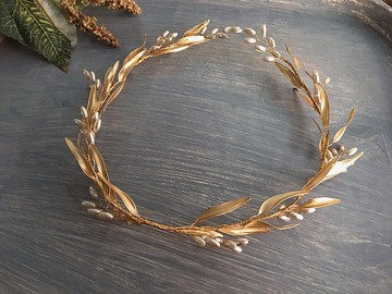 手工新娘飾品 穗穗凝香 水晶樹酯月桂冠新娘飾品