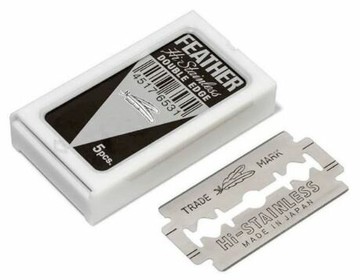 日本製 FEATHER 雙面 羽毛刀片 安全刀片 刮鬍 高級不銹鋼 5片裝｜全店$299 全家取貨免運｜領券9折｜APP下單最高再賺13%點數⚡