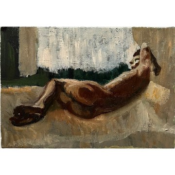 16×23cm「真晝的光線下裸體 2」拇指孔尺寸・油彩・原畫