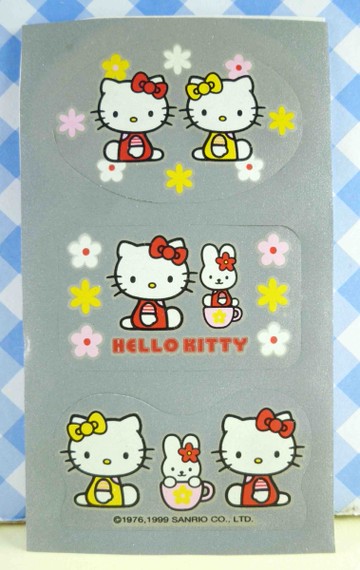 【震撼精品百貨】Hello Kitty 凱蒂貓~KITTY貼紙-防熱螢光貼紙-銀側坐