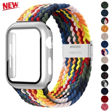 PC 外殼+尼龍編織錶帶兼容 Apple Watch Series 11 10 46mm 42mm 9 7 3 8 6