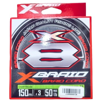 YGK X-BRAID CORD X8 8股 PE線 布線 單色 母線 釣線 16lb  150m  螢光綠  1個