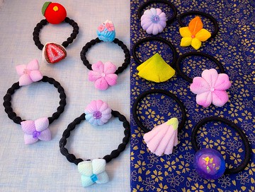 (點心 和菓子) 細工布花 髮圈橡筋 自選 趣緻可愛 和風