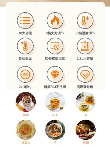 臺灣110v伏養生壺家用多功能全自動恒溫花煮茶器燒水壺美國日本用