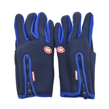 B-FOREST 秋冬騎自行車防滑觸屏手套 保暖搖粒絨材質 防風防水防寒 登山騎車適用  藍色  M