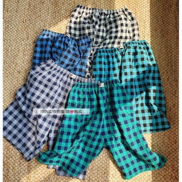 韓國sefina東大門夏季新男輕薄純棉格子簡約時尚家居褲睡褲五分褲