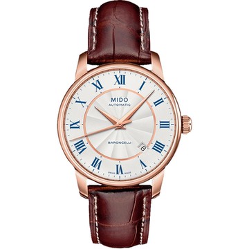 MIDO 美度 官方授權 Baroncelli II 羅馬假期機械錶 1212購物節 送禮推薦-38mm M86002218