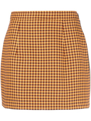 Marni - check pattern miniskirt - women - Polyester/Cupro/Viscose - 36 - Orange