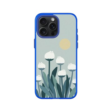 iPhone 15 Pro Max Clear 激光藍 - ilovedoodle (Lim Heng Swee) - White Cat Flowers - 白貓花朵