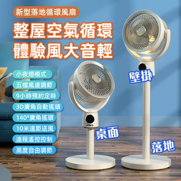 現貨隔日達 落地靜音循環扇 360度轉涼風扇 外旋式循環扇 靜音風扇 節能扇 渦流空氣循環扇 遠程遙控定時風扇 電風扇