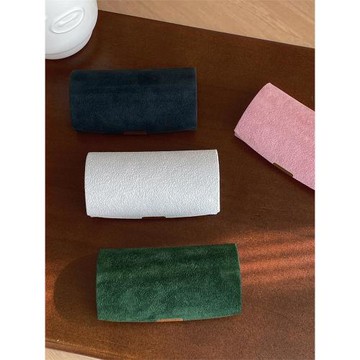 輕奢精致迷你首飾收納盒女款出差旅行便攜戒指項鏈珠寶絲絨飾品盒