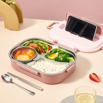 免運 不銹鋼便當盒保溫飯盒 304不銹鋼保溫飯盒小學生專用食品級兒童餐盤分格便當餐盒上班族