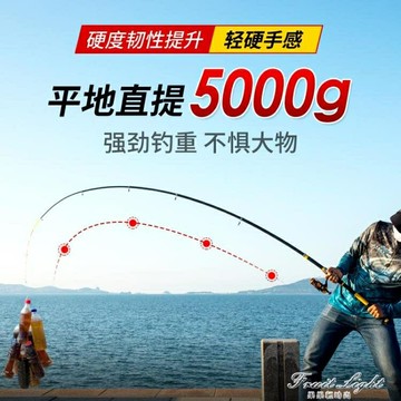 海桿拋竿套裝全套特價超硬超輕遠投竿單桿海竿釣魚竿金屬輪 99購物節