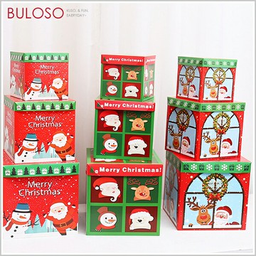 聖誕禮物盒三件組 雪人 聖誕樹 聖誕節 交換禮物 擺飾(可挑色 款)【A425932】【不囉唆】