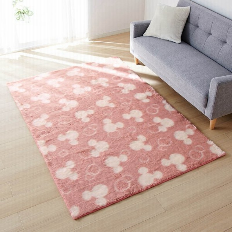 ディズニー ふわふわファーの防炎シャギーラグ ミッキーモチーフ 約130 190 通販 Lineポイント最大get Lineショッピング