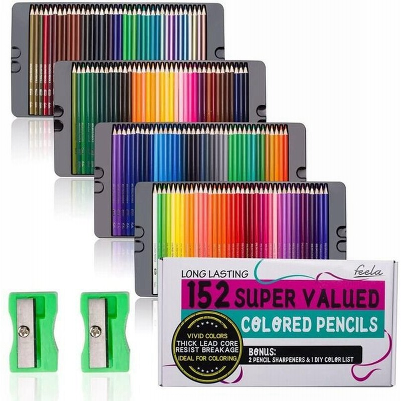 Feela 色鉛筆 油性 152色セット カラーペン メタリック色 大人の塗り絵 鉛筆削り付き スケッチ イラスト 落書き マンガ 美術 描き用 子 通販 Lineポイント最大0 5 Get Lineショッピング