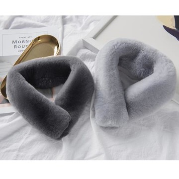 紫色秘密 整皮雙面獺兔毛圍脖日系百搭保暖毛領皮草圍巾女T603