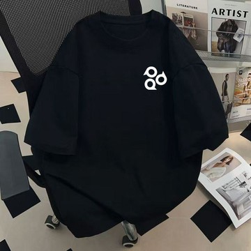 短袖T恤衫女裝夏季新款潮流青少年圓領簡約印花寬鬆五分袖上衣男 夏天衣服 男生上衣 短T恤