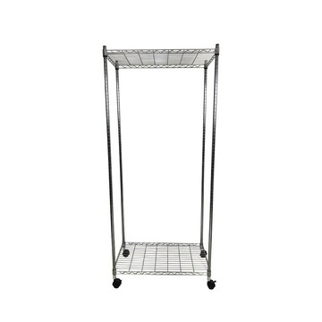 Top queen 【Top queen】45 x 90 x 185 cm 二層附輪鐵力士鍍鉻萬用收納架