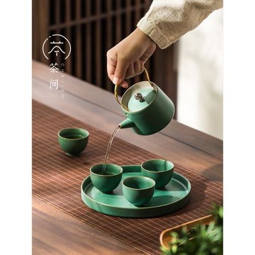 茶間｜復古小茶壺陶瓷泡茶壺家用創意茶具茶杯茶盤套裝單人送禮