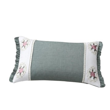 南極人全棉繡花枕頭純棉蕎麥枕芯單人舒適護頸枕全棉繡花枕單只裝