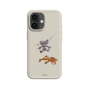 iPhone 16 SolidX 貝殼灰 - 湯姆貓與傑利鼠 Tom and Jerry - 傑利鼠碰壁