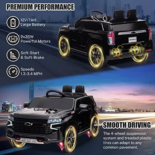 ENYOPRO Ride On Car for Kids, Licensed Chevrolet Tahoe SUV 12V7AH Battery Powered Ride On Toy Car, Kids Boys Girls Electric Car with Remote Contr