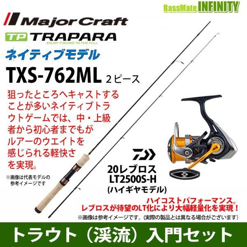 トラウト（渓流）入門セット】○メジャークラフト トラパラ TXS-762ML