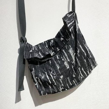 素我自制厚實麻料復古錯色圖案斜挎單肩側背包多背款帆布包郵差包