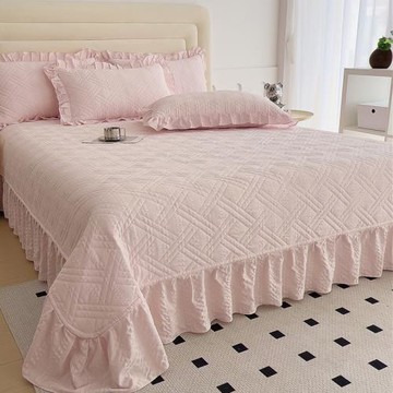 2024新款泡泡棉花邊床蓋單件榻榻米炕蓋單加厚床單三件套四季通用