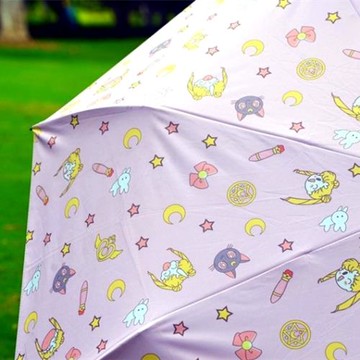 【清倉】自制美少女戰士周邊全自動三折可愛粉嫩黑膠防曬遮陽傘