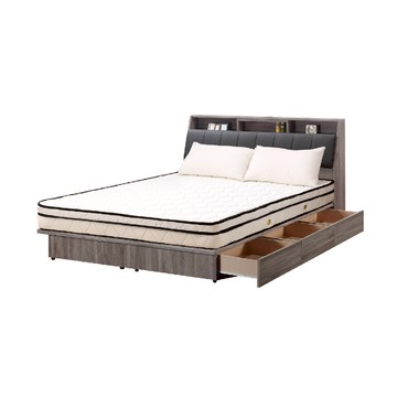 【本木】夏洛特 USB插座貓抓皮雙人5尺房間三件組-床頭+床墊+抽屜底梧桐