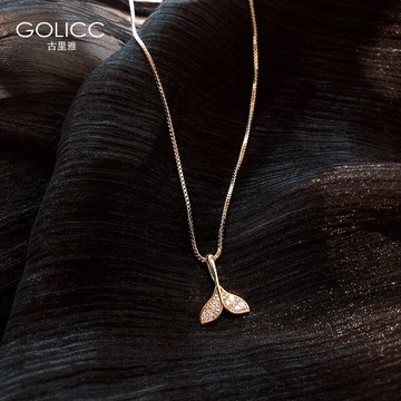 古里雅魚尾項鏈2021年新款ins潮輕奢小眾設計感鎖骨鏈女夏配飾